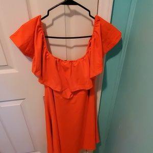 Rosianna orange off shoulder dress 2xl NTW